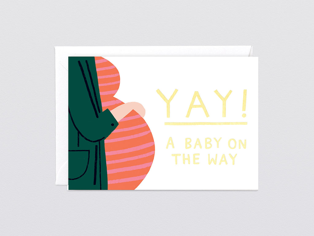 'Baby on the Way' Foiled Greetings Card by Wrap