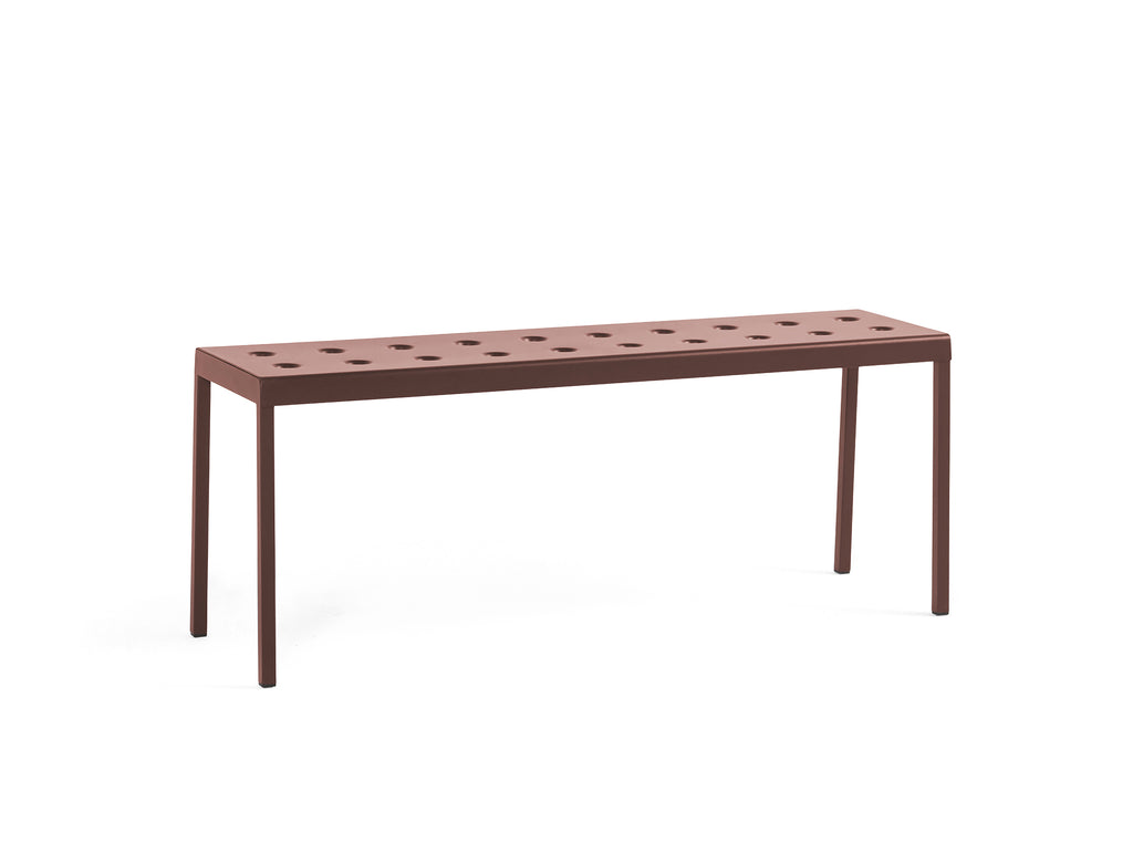 Length: 119.5 cm / Iron Red / Balcony Outdoor Bench by HAY