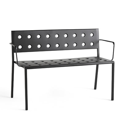 Balcony Outdoor Bench with Armrest by HAY - Anthracite