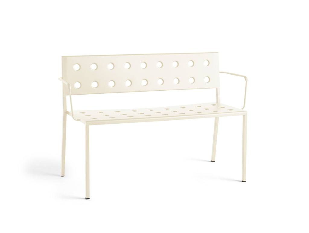 Balcony Outdoor Bench with Armrest by HAY - Chalk Beige