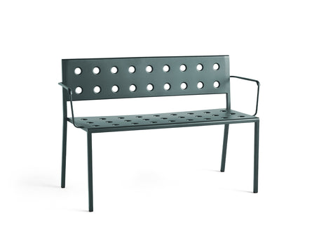 Balcony Outdoor Bench with Armrest by HAY - Dark Forest