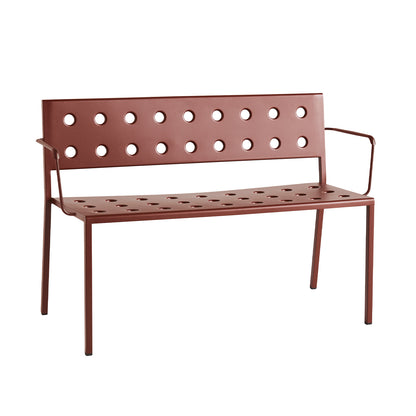 Balcony Outdoor Bench with Armrest by HAY - Iron Red
