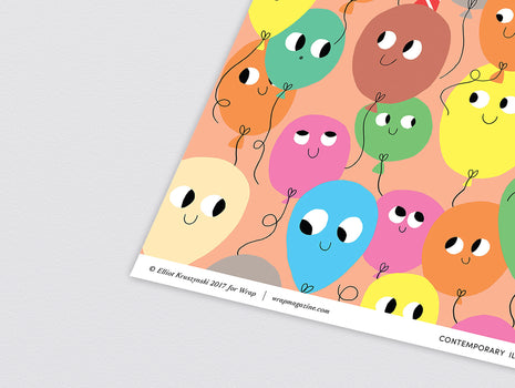 Balloons Wrapping Paper x 3 Sheets by Wrap Stationery