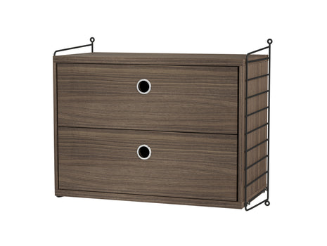 Bedroom Combination A by String - walnut / black panels 