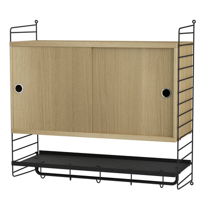 Bedroom Combination F by String - oak / black panels 