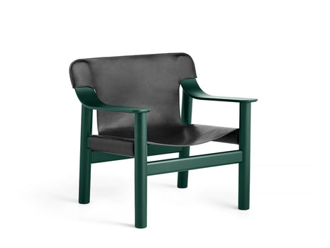 Bernard Easy Chair by HAY - Hunter Lacquered Beech (Water-Based) / Black Leather Cover