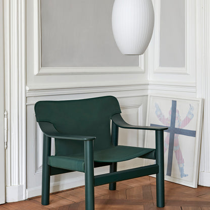 Bernard Easy Chair by HAY - Hunter Lacquered Beech (Water-Based) / Green Canvas Cover