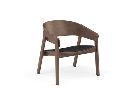Cover Lounge Chair Upholstered by Muuto - Dark Stained Oak / Black Silk Leather