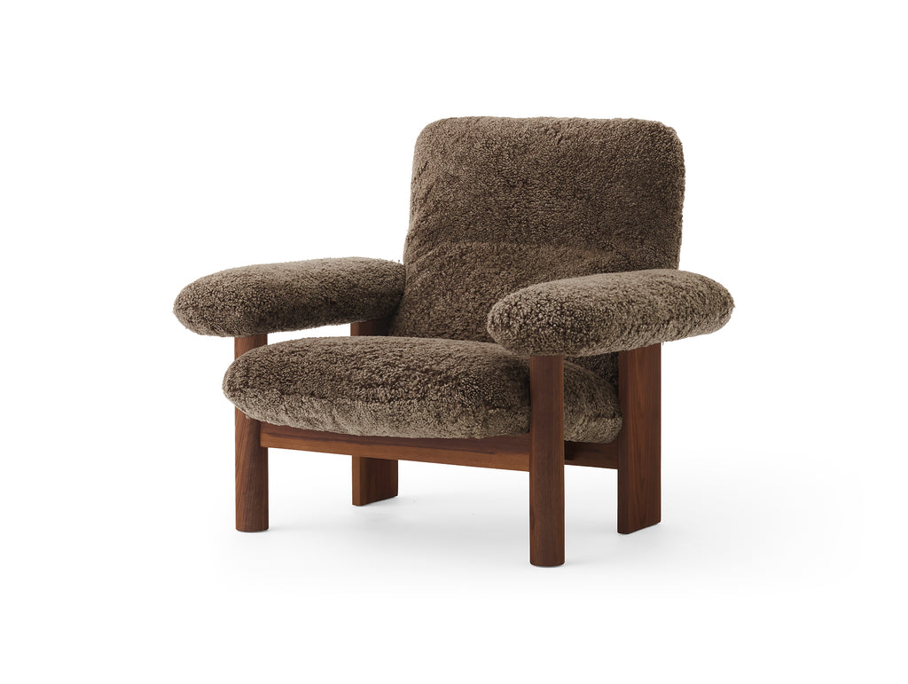 Brasilia Lounge Chair / Lacquered Walnut / Sheepskin Root by Menu