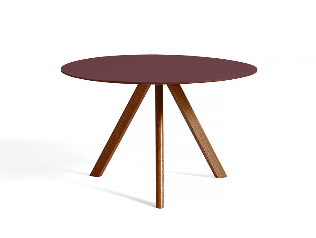 HAY CPH 20 Dining Table - Burgundy Lino / Lacquered Walnut Base / 120 cm