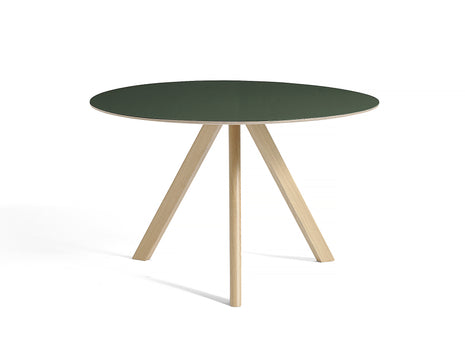 HAY CPH 20 Dining Table - Green Lino / Matt Lacquered Oak / 120 cm