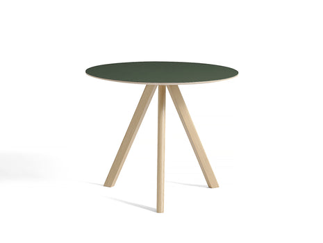 HAY CPH 20 Dining Table - Green Lino / Matt Lacquered Oak / 90 cm