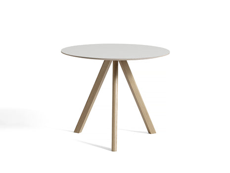 HAY CPH 20 Dining Table - Off-White Lino / Soaped Lacquered Oak / 90 cm