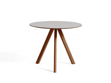 HAY CPH 20 Dining Table - Pebble Grey Lino / Lacquered Walnut Base / 90 cm