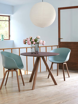 HAY CPH 20 Dining Table - Burgundy Linoleum / Lacquered Walnut / 90 cm