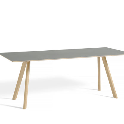 Copenhague Dining Table CPH30 by HAY / 90 x 200 cm / Grey Linoleum top / Oak base (water based lacquer).