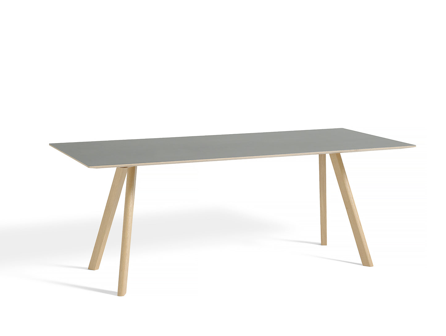 Copenhague Dining Table CPH30 by HAY / 90 x 200 cm / Grey Linoleum top / Oak base (water based lacquer).