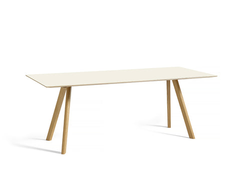 Copenhague Dining Table CPH30 by HAY / 90 x 200 cm / Off-white linoleum top / Oak base (water based lacquer).