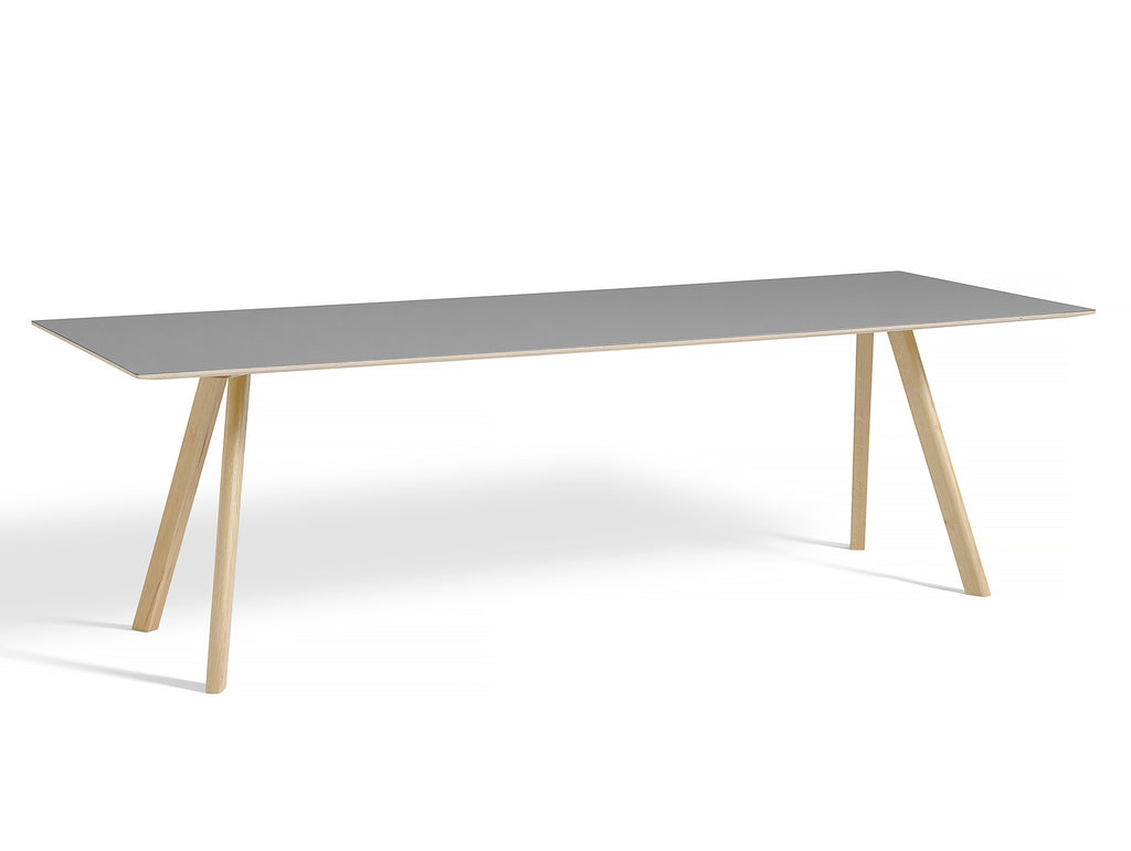 Copenhague Dining Table CPH30 by HAY / 90 x 250 cm / Grey Linoleum top / Oak base (water based lacquer)