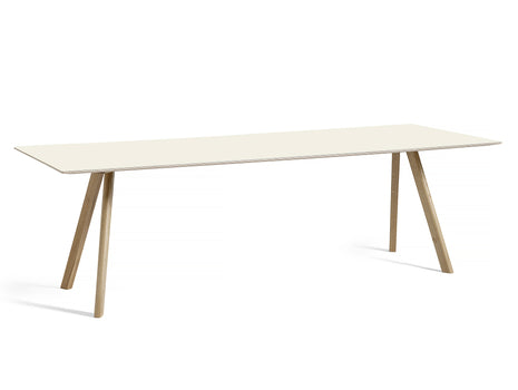 Copenhague Dining Table CPH30 by HAY / 90 x 250 cm / Off-white linoleum top / Soaped Oak base.