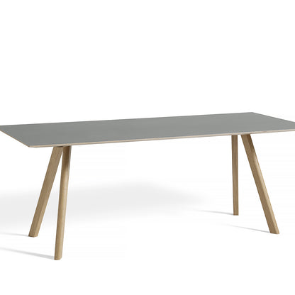 Copenhague Dining Table CPH30 by HAY / 90 x 200 cm / Grey Linoleum top / Soaped Oak base.