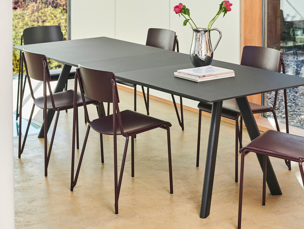 CPH30 Extendable Dining Table by HAY - Black Linoleum Tabletop with Black Lacquered Oak Base