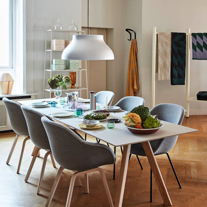 CPH30 Extendable Dining Table by HAY - Grey Linoleum Tabletop with Lacquered Oak Base