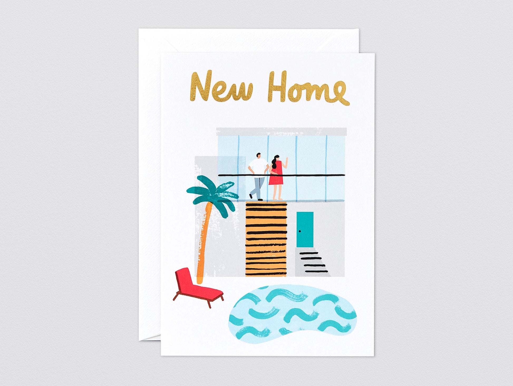 'New Home' Foiled Greetings Card by Wrap