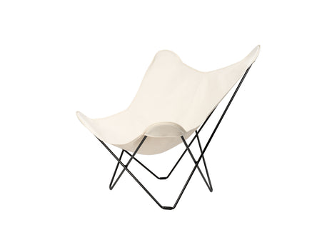 Mariposa Butterfly Canvas Chair by Cuero - Black Powder Coated Steel Frame / Off-White Cotton