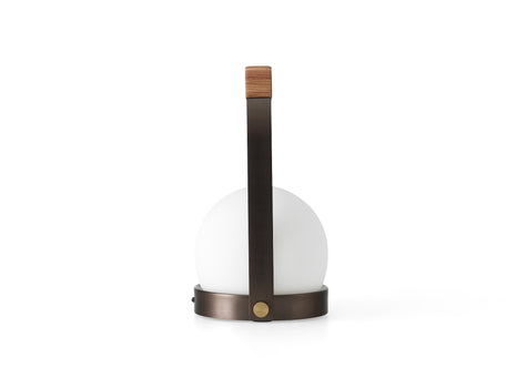 Carrie Lamp - Bronzed Brass, Leather - Menu