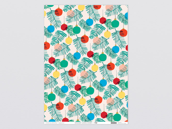 'Christmas Baubles' paper by Wrap