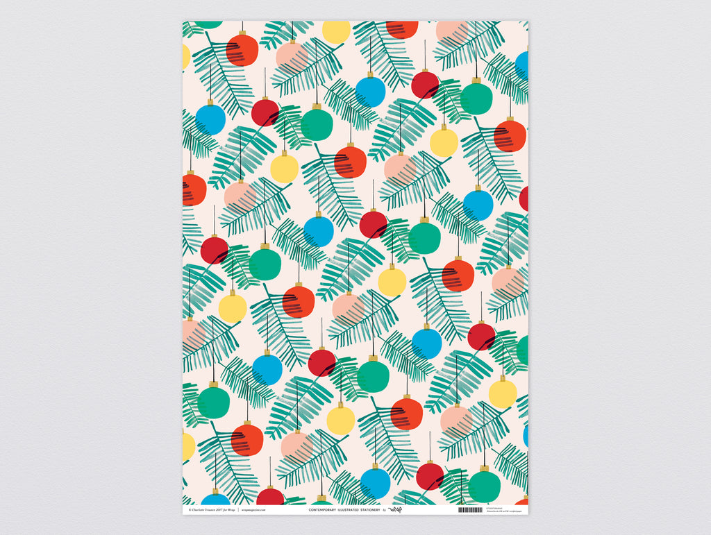 'Christmas Baubles' paper by Wrap