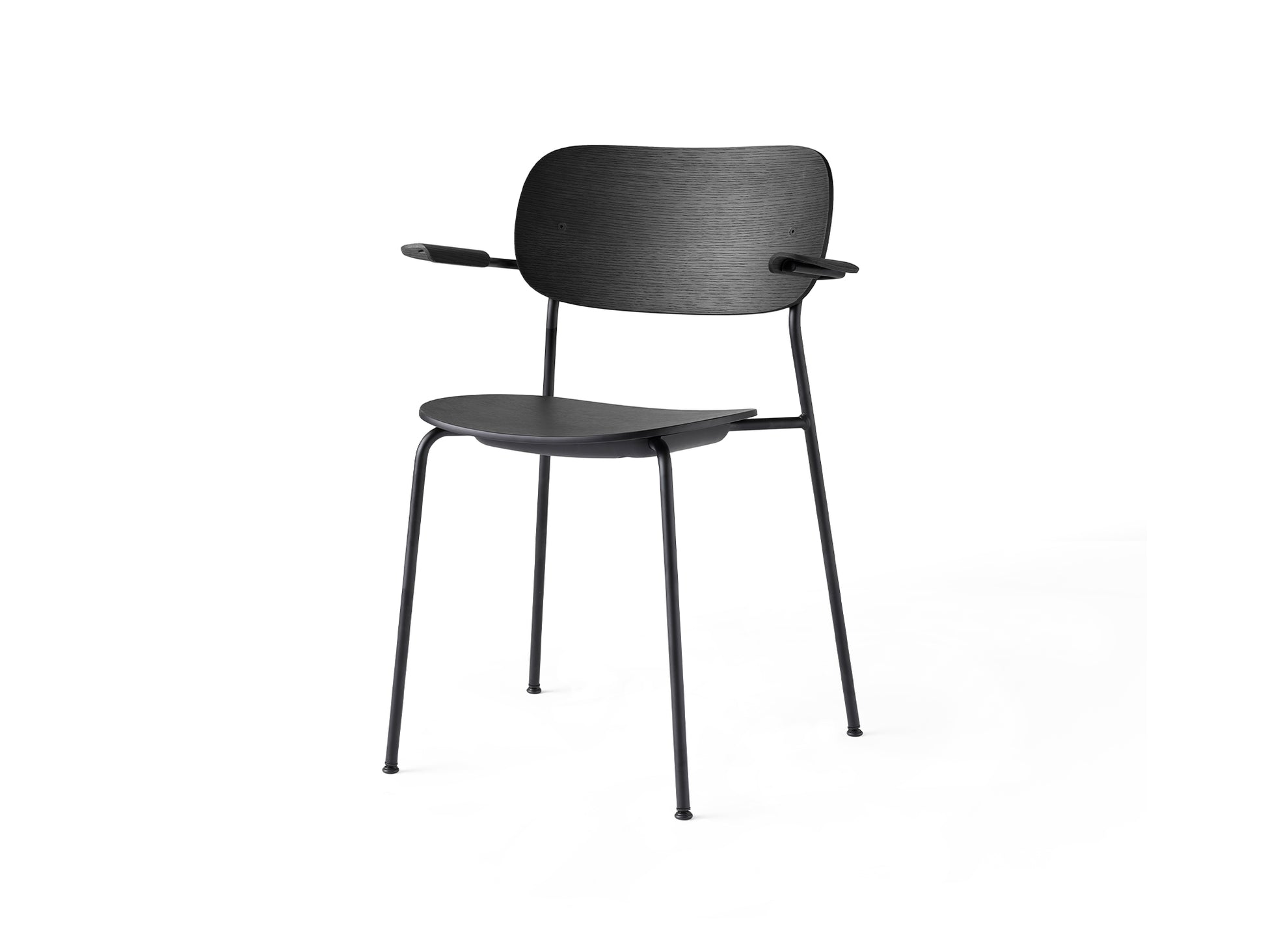 Co Dining Chair by Menu - With Armrest / Black Powder Coated Steel / Black Oak