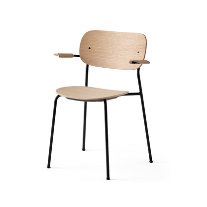 Co Dining Chair by Menu - With Armrest / Black Powder Coated Steel / Natural Oak