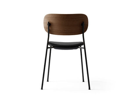 Co Dining Chair Upholstered by Menu - Without Armrest / Black Powder Coated Steel / Dark Oak / Dakar Black Leather