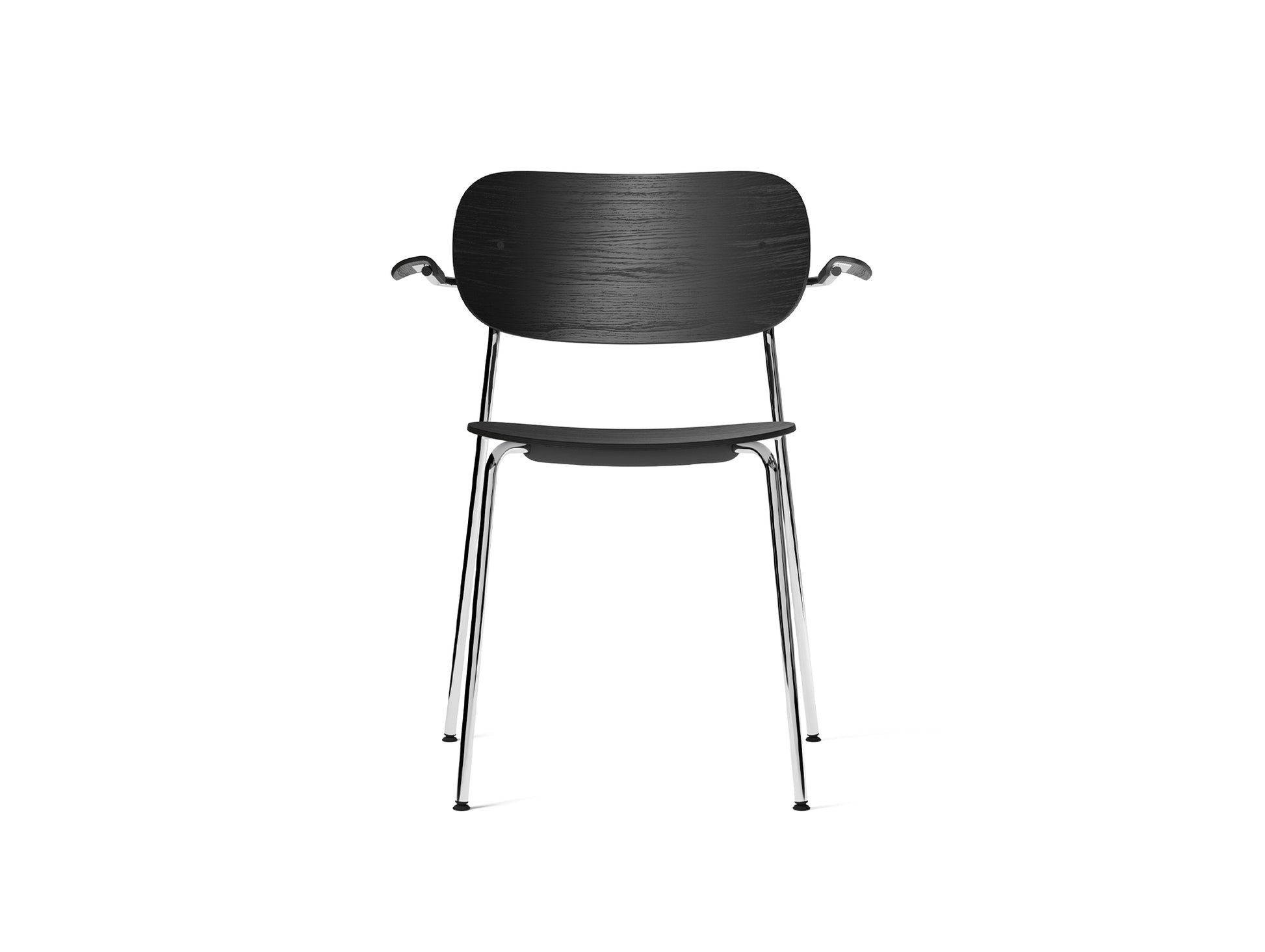 Co Dining Chair by Menu - With Armrest / Chromed Steel / Black Oak