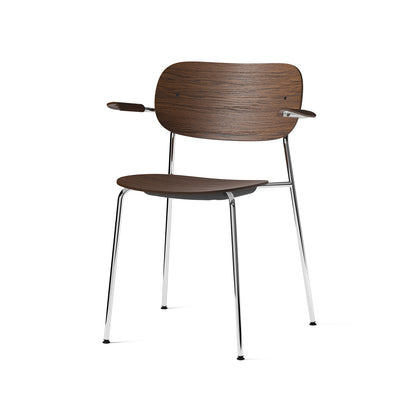Co Dining Chair by Menu - With Armrest / Chromed Steel / Dark Oak