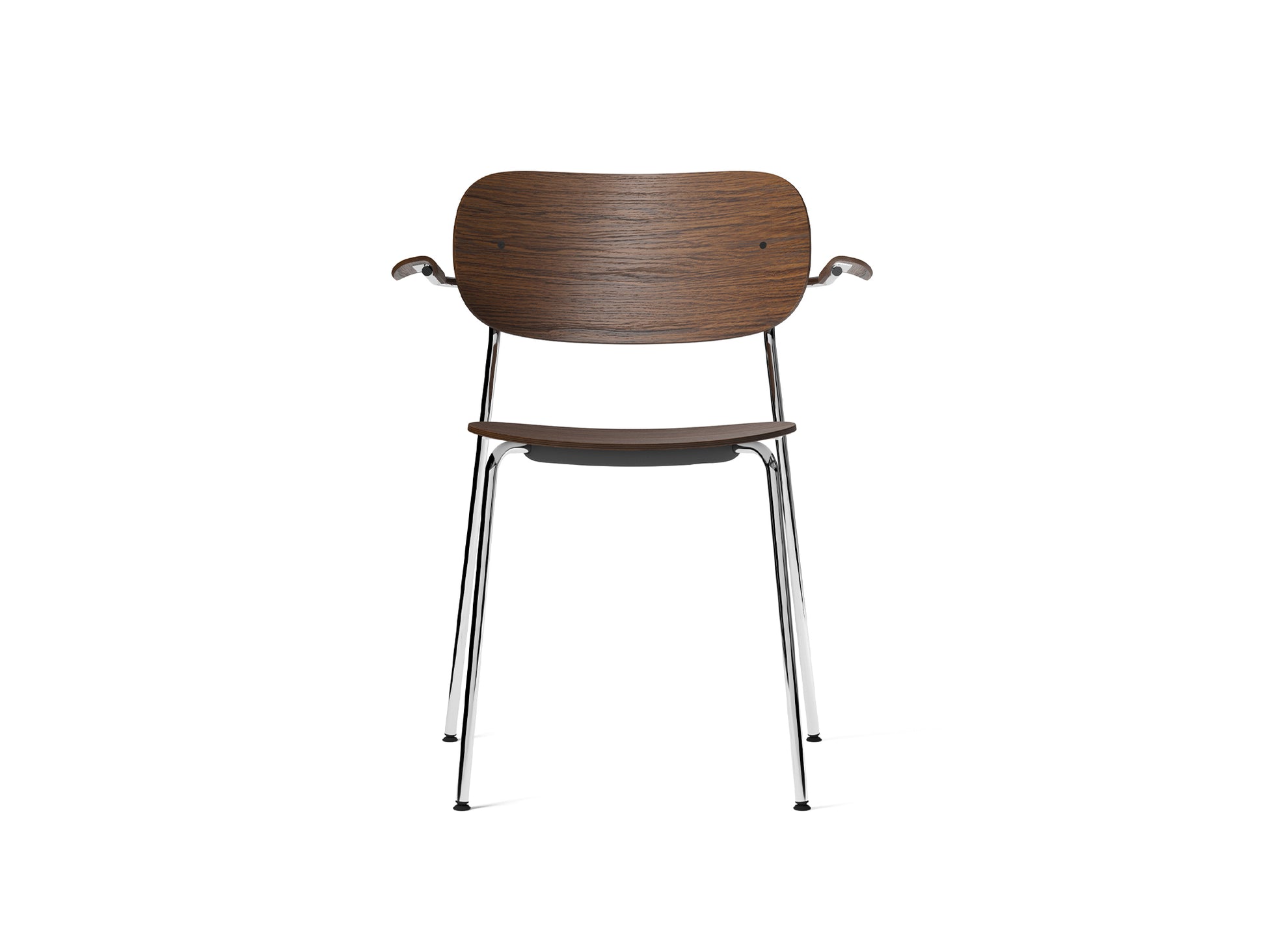 Co Dining Chair by Menu - With Armrest / Chromed Steel / Dark Oak
