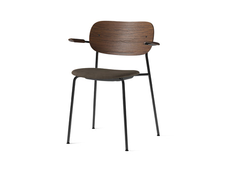 Co Dining Chair Upholstered by Menu - With Armrest / Black Powder Coated Steel / Dark Oak / Remix 3 233