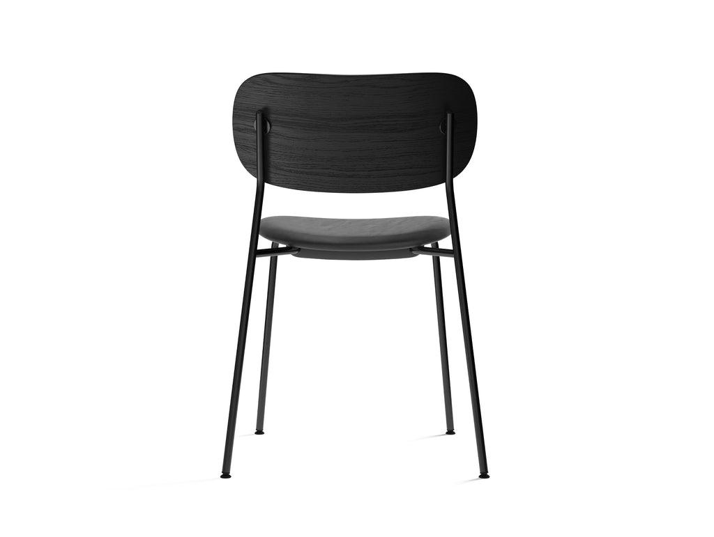 Co Dining Chair Upholstered by Menu - Without Armrest / Black Powder Coated Steel / Black Oak / Black Dakar Leather