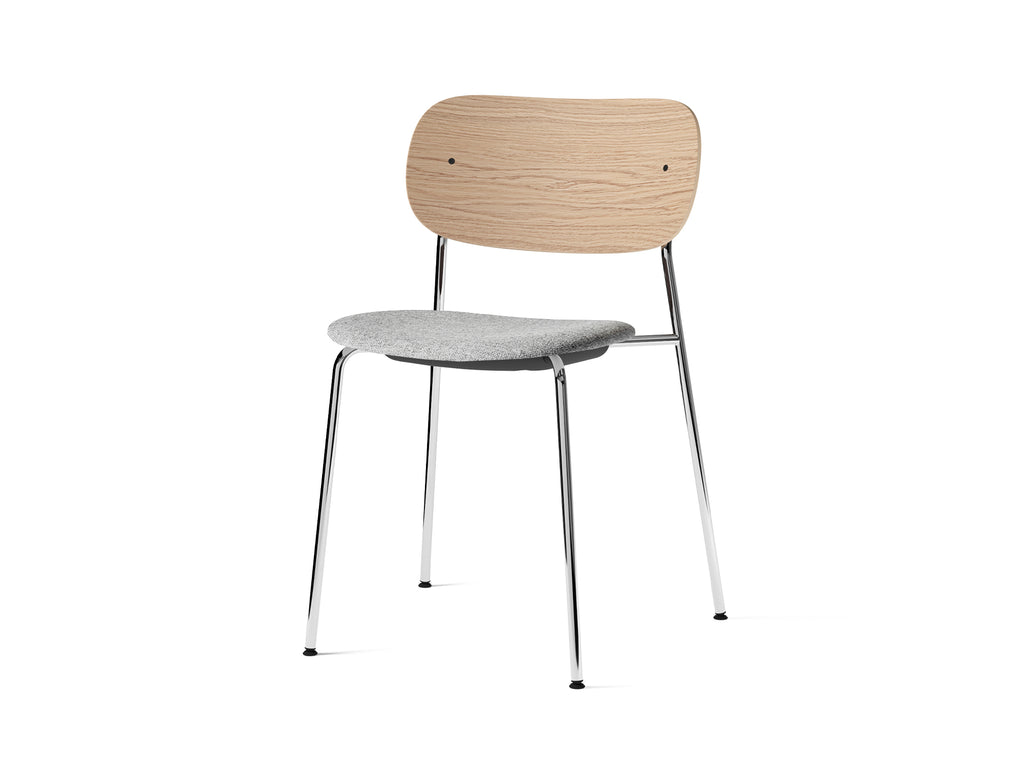 Co Dining Chair Upholstered by Menu - Without Armrest / Chromed Steel / Natural Oak / Hallingdal 65 130