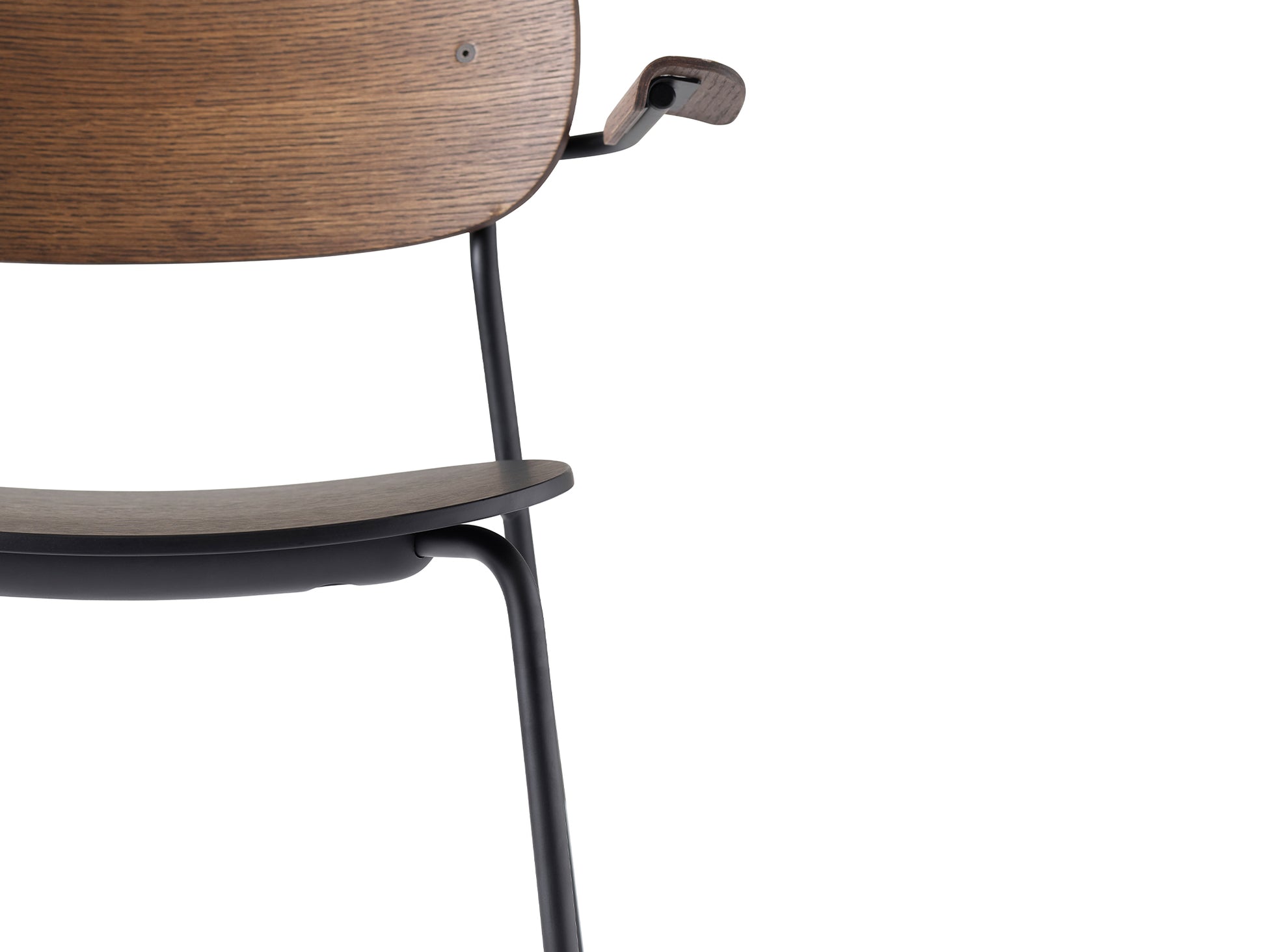 Co Dining Chair by Menu - With Armrest / Black Powder Coated Steel / Dark Oak