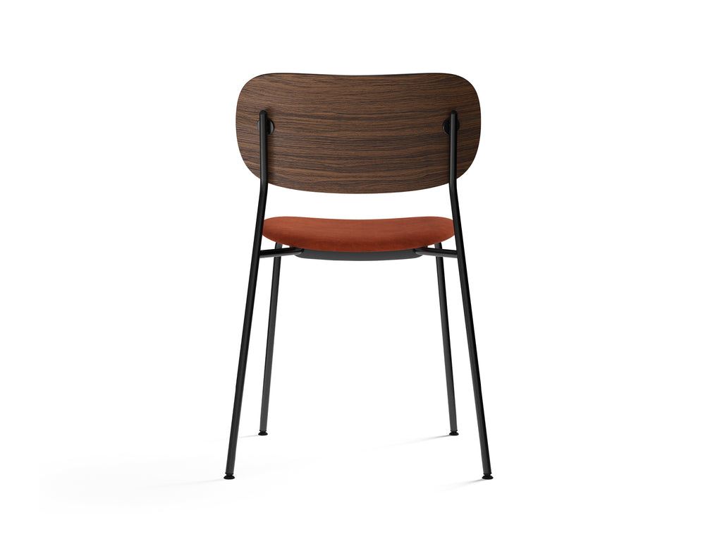 Co Dining Chair Upholstered by Menu - Without Armrest / Black Powder Coated Steel / Dark Oak / Champion 061