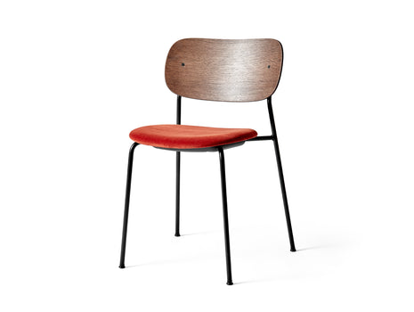 Co Dining Chair Upholstered by Menu - Without Armrest / Black Powder Coated Steel / Dark Oak / City Velvet 062
