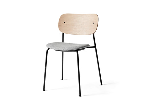 Co Dining Chair Upholstered by Menu - Without Armrest / Black Powder Coated Steel / Natural Oak / Hallingdal 65 130