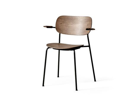 Co Dining Chair by Menu - With Armrest / Black Powder Coated Steel / Dark Oak