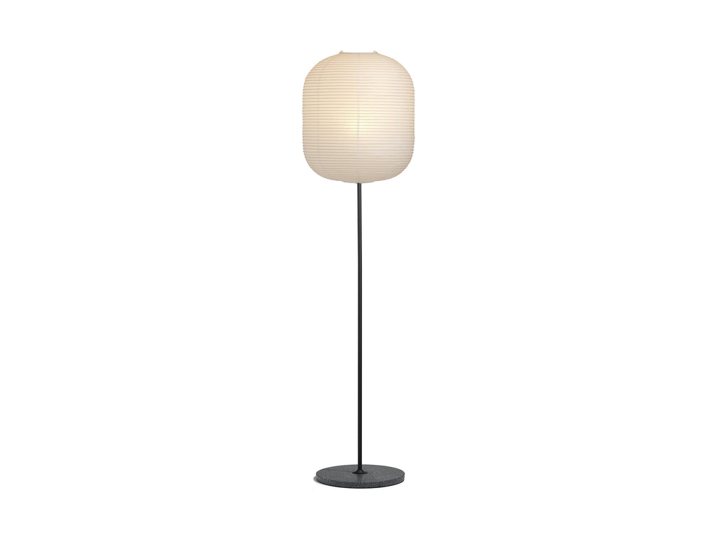 Common Floor Lamp by HAY - Oblong / Soft Black Stem / Black Terrazzo Base