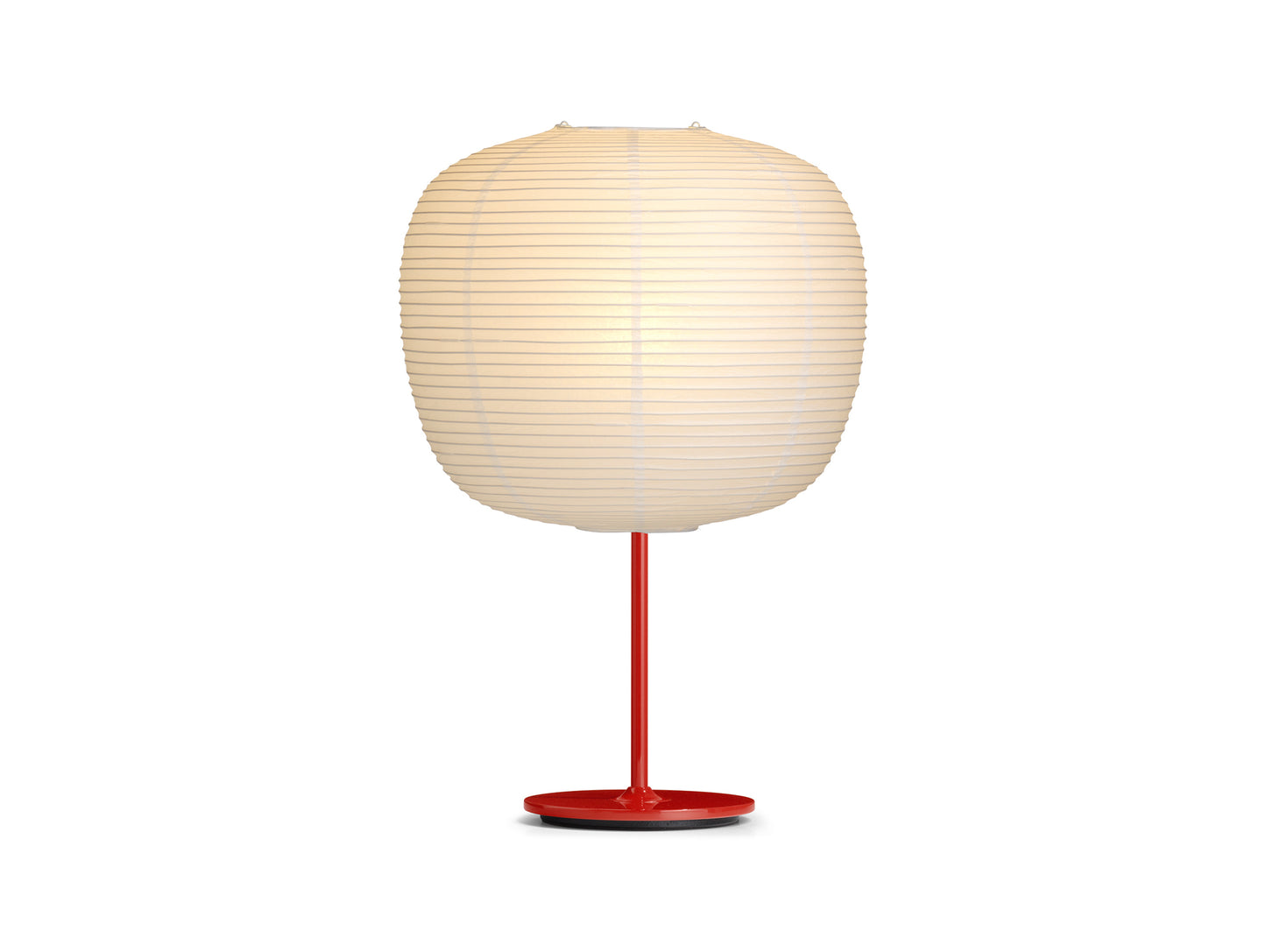 Common Table Lamp by HAY - Peach Shade / Signal Red Stem / Signal Red Steel Base