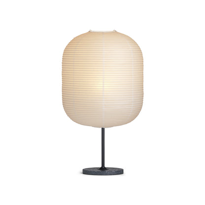 Common Table Lamp by HAY - Oblong Shade / Soft Black Stem / Black Terrazzo Base