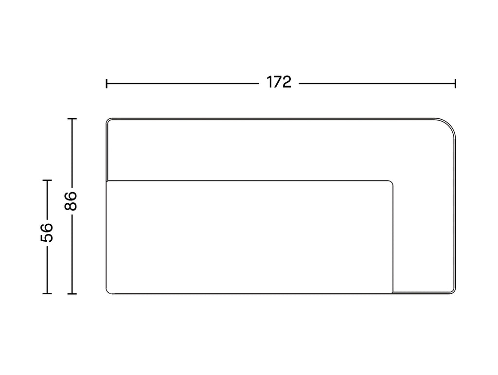 Eave Modular Sofa 86 - Group 1: Corner Module 172 / Right Armrest (Sitting Left)